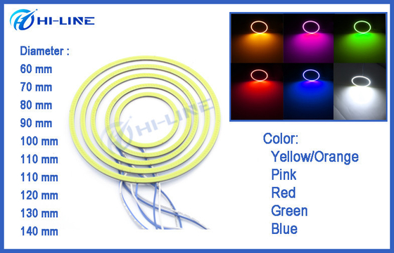 Lle paia di 60mm 66 hanno condotto l'universale bianco della luce dell'anello di alone degli occhi di angelo del faro di rosso blu della luce dell'automobile della PANNOCCHIA LED